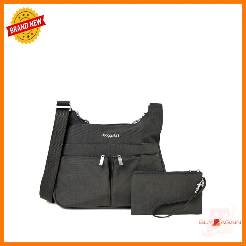 Lightweight Water-Resistant Nylon Crossbody Travel Bag 11x8.5 Adjustable Strap